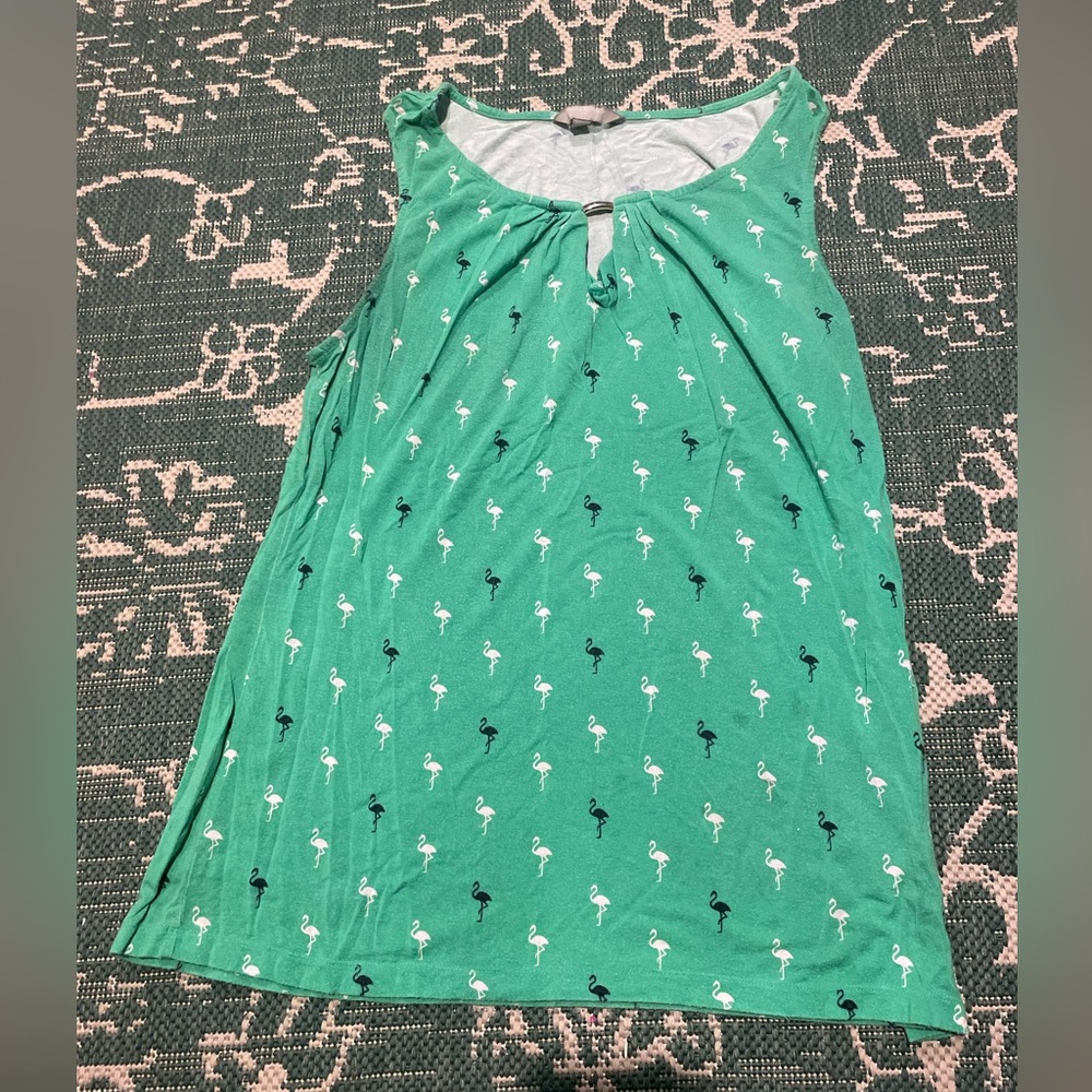 Banana Republic green flamingo tank
